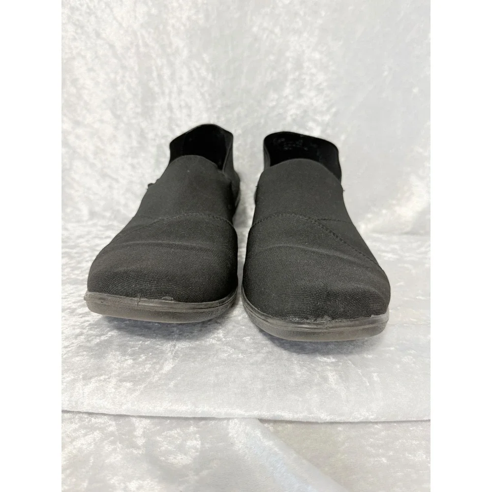 Easy Street Comfort Wave Womens Black Fabric Slip On Low Wedge Loafers Size‎ 10
